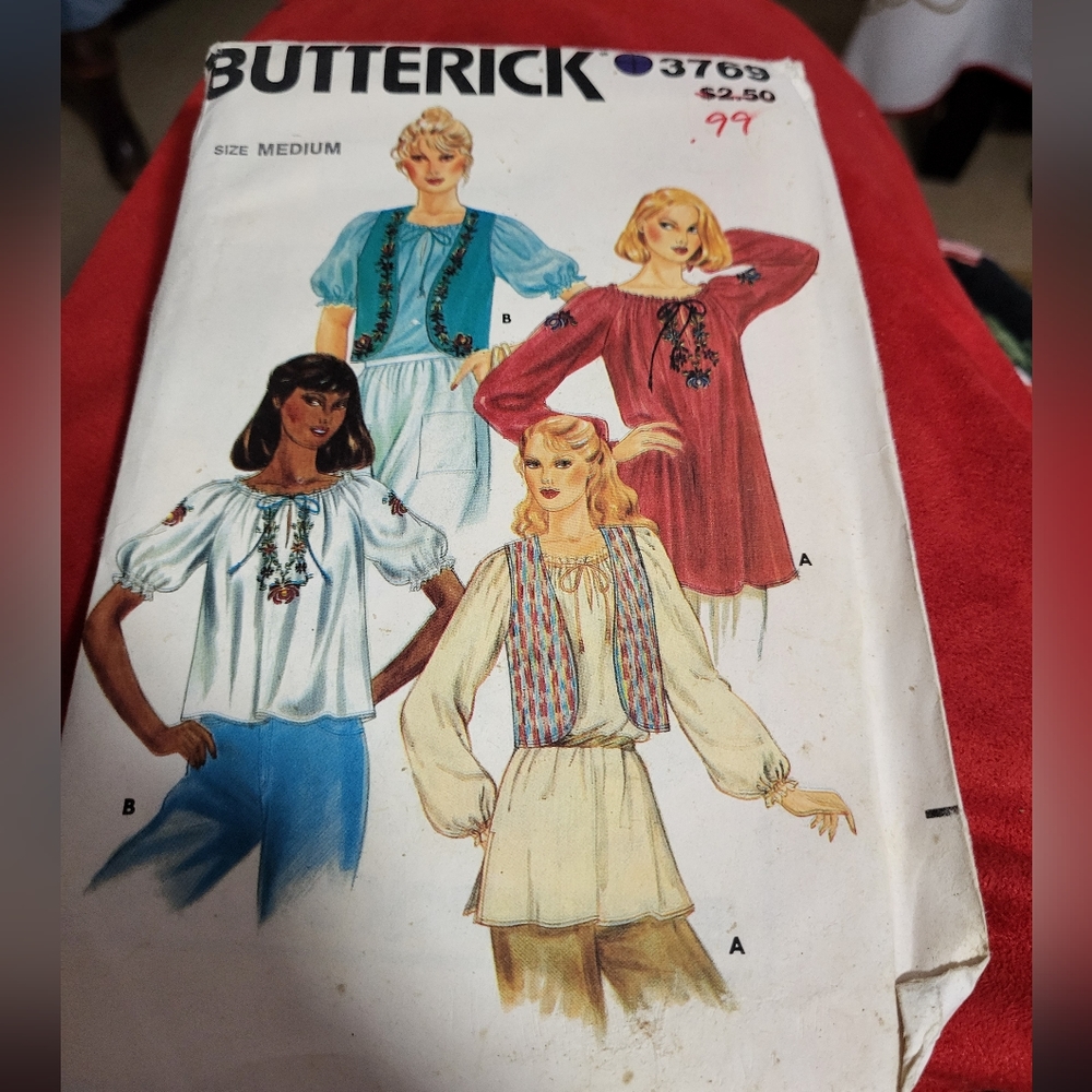 Vintage Butterick shirt and vest pattern